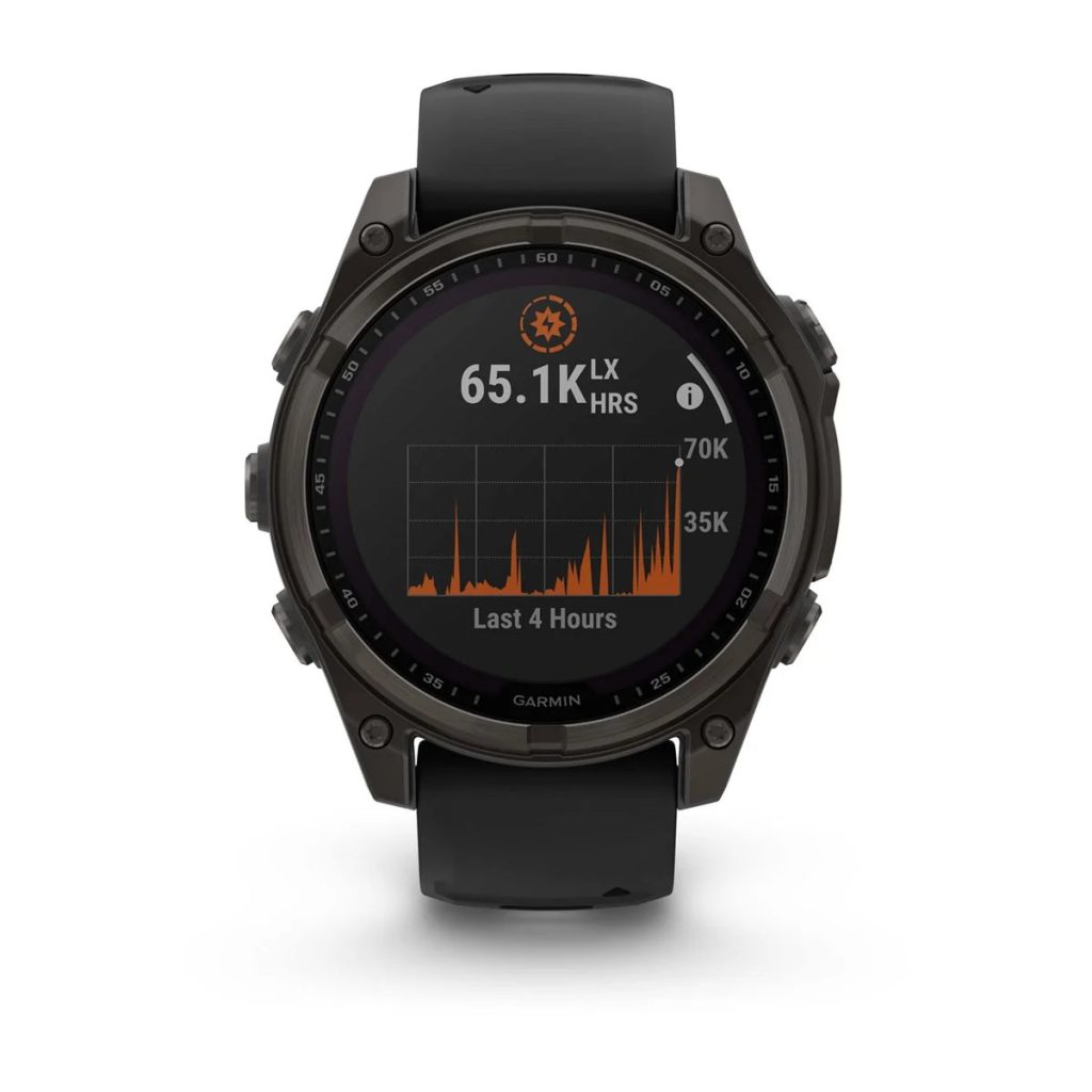 Garmin Fenix 8 Solar Sapphire Carbon Gray DLC with Black/Pebble Gray Silicone Band