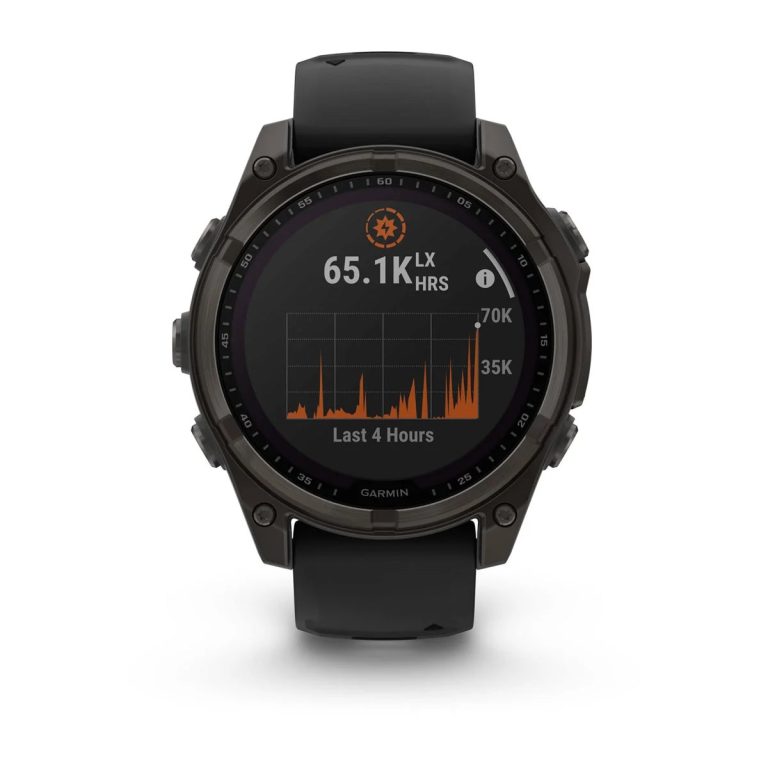 Garmin Fenix 8 Solar Sapphire Carbon Gray DLC with Black/Pebble Gray Silicone Band