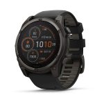 Garmin Fenix 8 Solar Sapphire Carbon Gray DLC with Black/Pebble Gray Silicone Band