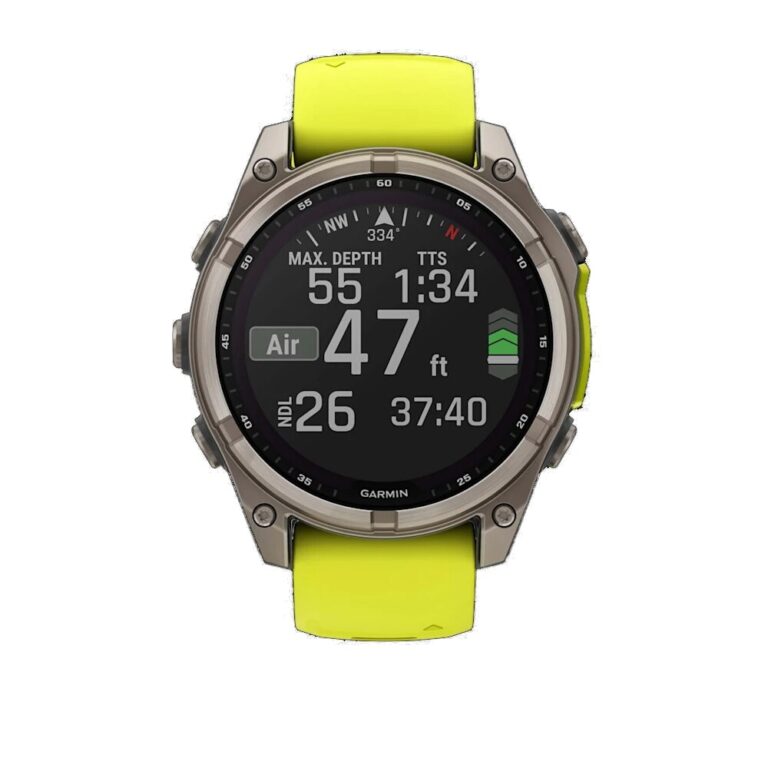 Garmin Fenix 8 with Amp Yellow/Graphite Silicone Band