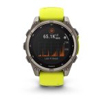 Garmin Fenix 8 with Amp Yellow/Graphite Silicone Band