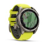 Garmin Fenix 8 with Amp Yellow/Graphite Silicone Band