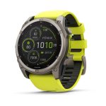 Garmin Fenix 8 with Amp Yellow/Graphite Silicone Band