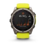 Garmin Fenix 8 with Amp Yellow/Graphite Silicone Band