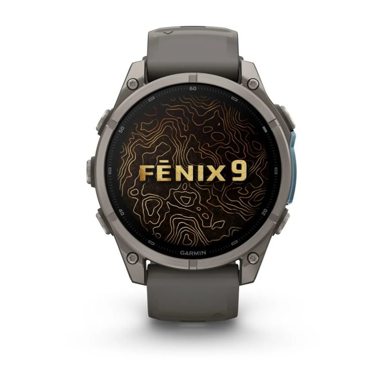 Garmin Fenix 9 47mm Titanium with Pebble Gray Silicone Band