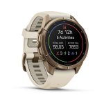 Garmin Fenix 9 Pro 43mm Autumn Gold Titanium with Cream/French Gray Silicone Band
