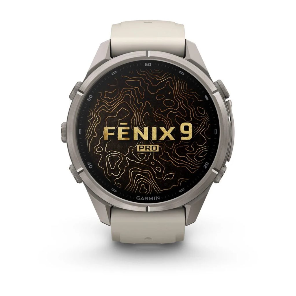 Garmin Fenix 9 Pro 43mm inReach Titanium with Fog Gray/Dark Sandstone Silicone Band