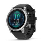 Garmin Fenix E 47mm AMOLED Stainless Steel with Black Silicone Band