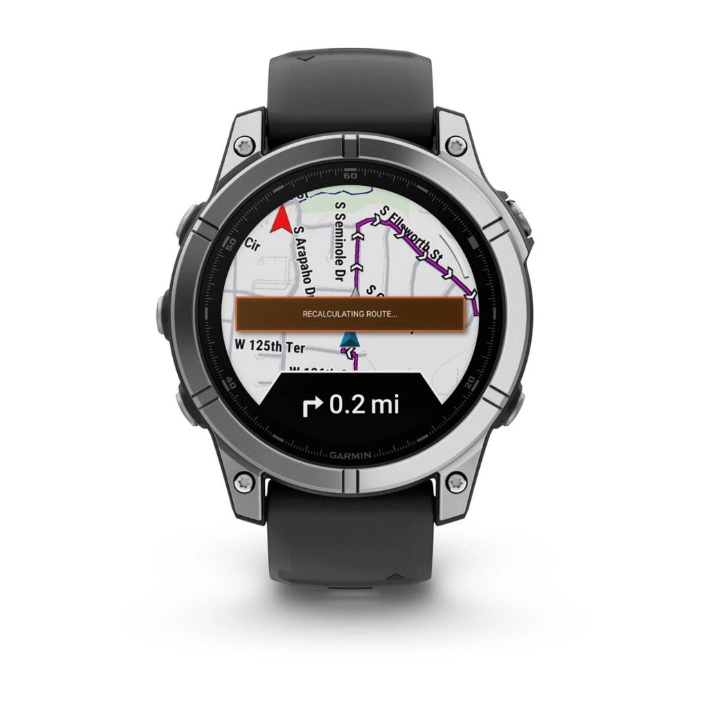 Garmin Fenix E 47mm AMOLED Stainless Steel with Black Silicone Band