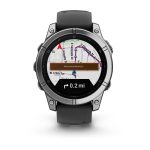 Garmin Fenix E 47mm AMOLED Stainless Steel with Black Silicone Band