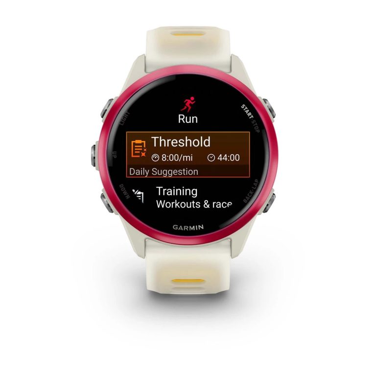 Garmin Forerunner 570 42mm Raspberry Aluminum with Translucent Bone/Mango Band