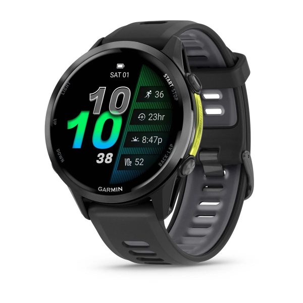 Garmin Forerunner 970 Carbon Gray DLC Titanium with Black Case and Black/Translucent Whitestone Band