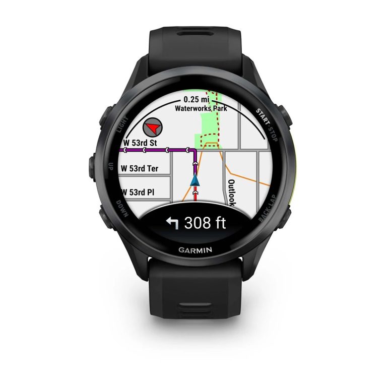 Garmin Forerunner 970 Carbon Gray DLC Titanium with Black Case and Black/Translucent Whitestone Band
