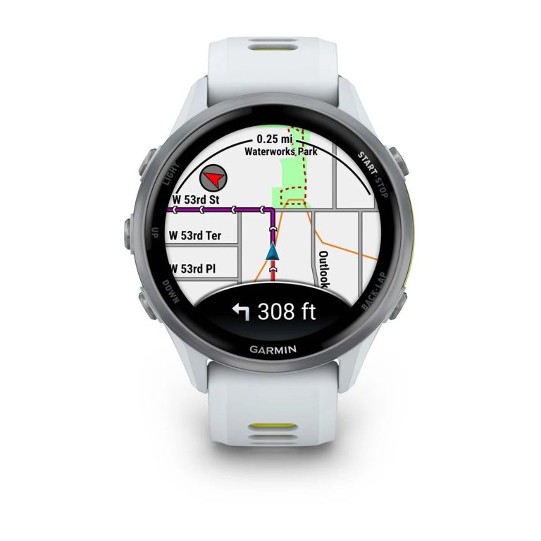 Garmin Forerunner 970 Titanium with Whitestone Case and Whitestone/Translucent Amp Yellow Band