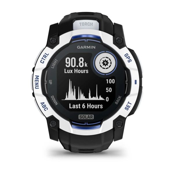 Garmin Instinct 3 50mm Solar Whitestone with Black Band