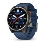 Garmin Quatix 8 Pro 47mm AMOLED Titanium with Blue Silicone Band