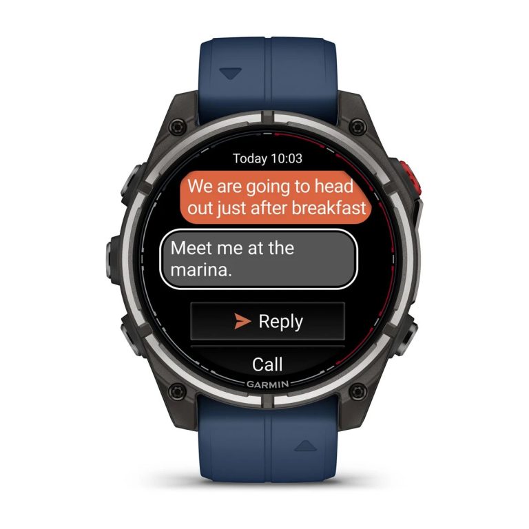 Garmin Quatix 8 Pro 47mm AMOLED Titanium with Blue Silicone Band