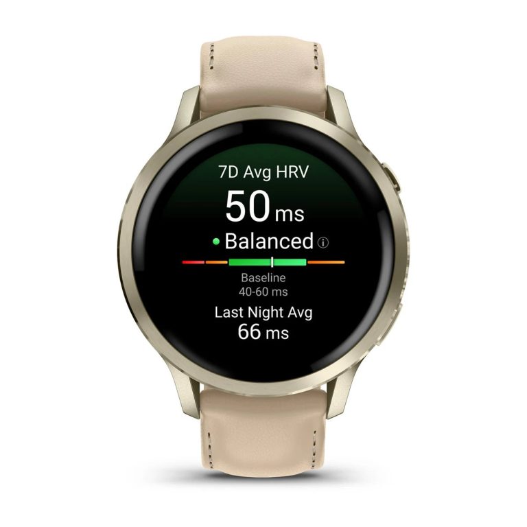 Garmin Venu 4 41mm Lunar Gold with Light Sand Leather Band