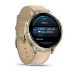 Garmin Venu 4 41mm Lunar Gold with Light Sand Leather Band