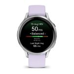 Garmin Venu 4 41mm Silver with Periwinkle Silicone Band