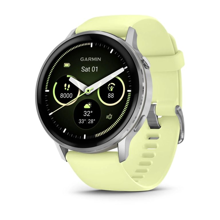Garmin Venu 4 45mm Silver with Citron Silicone Band