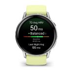 Garmin Venu 4 45mm Silver with Citron Silicone Band