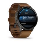 Garmin Venu 4 45mm Slate with Brown Leather Band