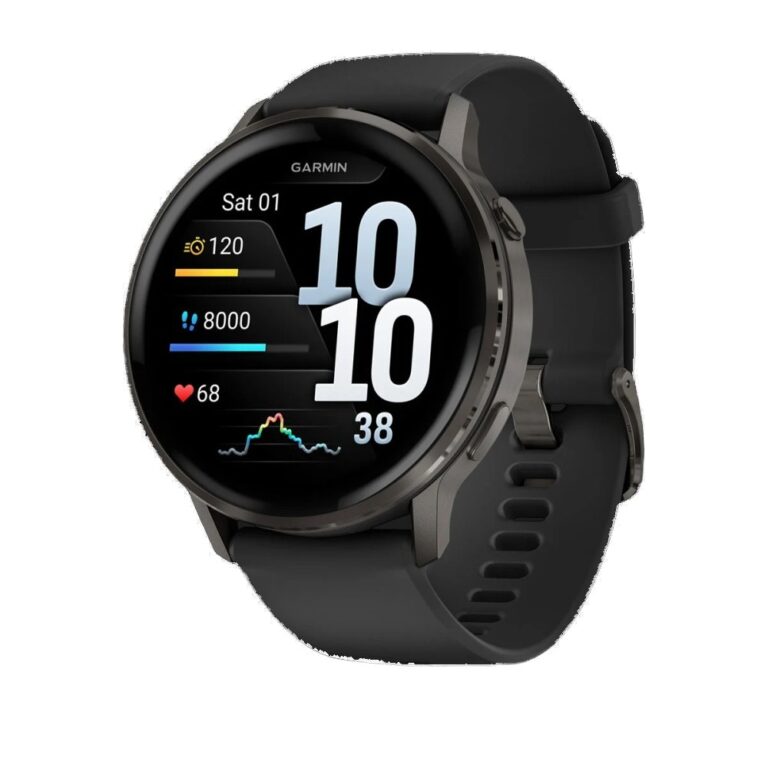 Garmin Venu 4 with Black Silicone Band