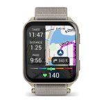 Garmin Venu X1 Soft Gold with Titanium Caseback and French Gray ComfortFit Nylon Band