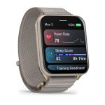 Garmin Venu X1 Soft Gold with Titanium Caseback and French Gray ComfortFit Nylon Band