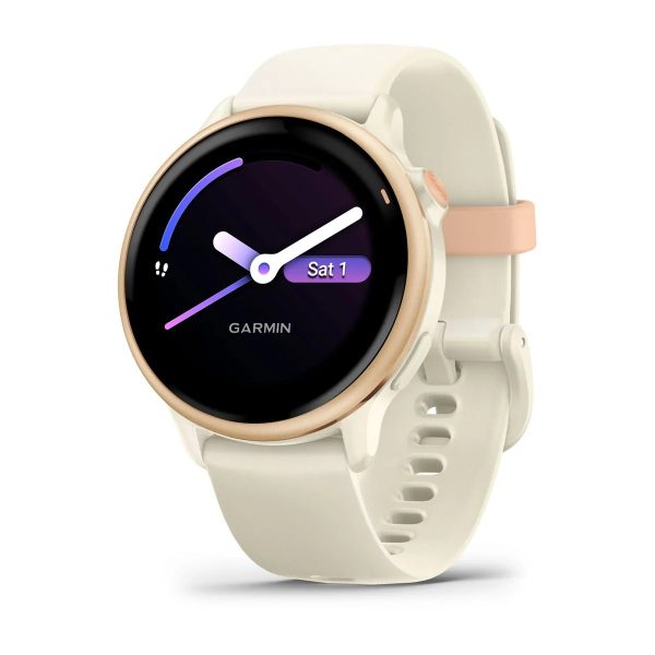 Garmin Vivoactive 6 Metallic Pink Dawn with Bone Silicone Band