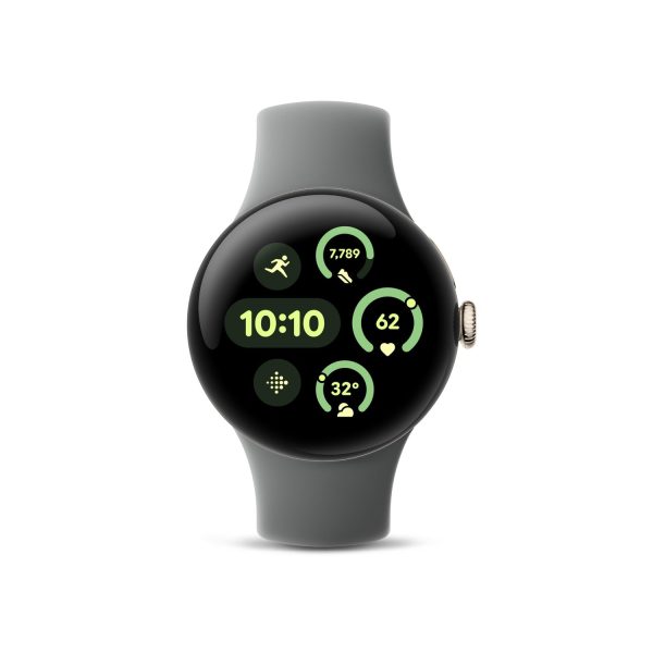 Google Pixel Watch 3 41mm LTE Champagne Gold Aluminum Case with Hazel Active Band