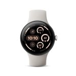 Google Pixel Watch 3 45mm Wi-Fi Polished Silver Aluminum Case with Porcelain Active Band