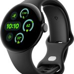 Google Pixel Watch 3 LTE Matte Black Aluminum Case with Obsidian Active Band