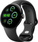 Google Pixel Watch 3 LTE Matte Black Aluminum Case with Obsidian Active Band