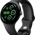 Google Pixel Watch 3 LTE Matte Black Aluminum Case with Obsidian Active Band