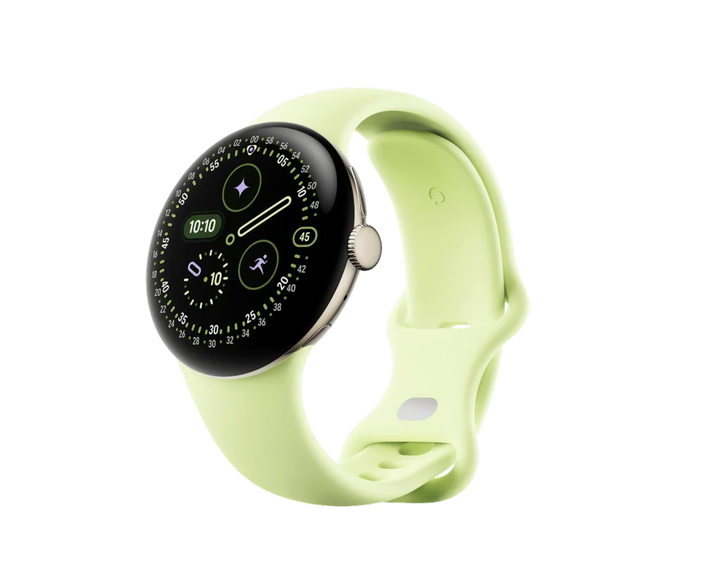 Google Pixel Watch 4 41mm LTE Champagne Gold Aluminum Case with Lemongrass Active Band