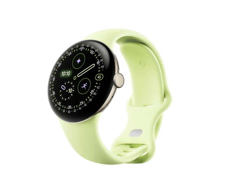 Google Pixel Watch 4 41mm LTE Champagne Gold Aluminum Case with Lemongrass Active Band