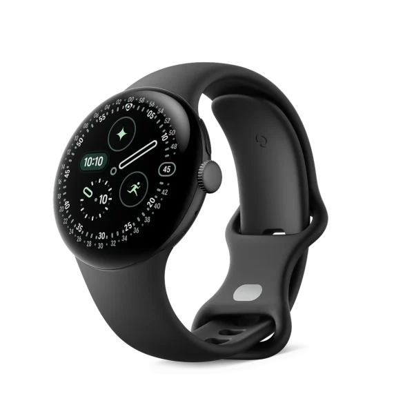 Google Pixel Watch 4 41mm Wi-Fi Matte Black Aluminum Case with Obsidian Active Band
