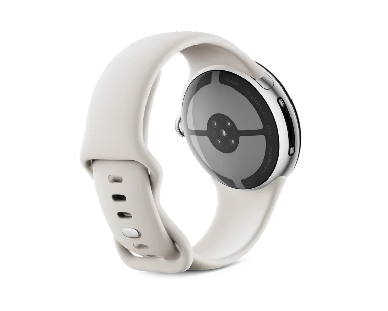 Google Pixel Watch 4 45mm Wi-Fi Polished Silver Aluminum Case with Porcelain Active Band