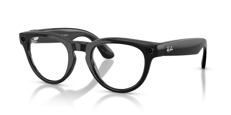 Ray-Ban Meta Headliner Gen 2 High Bridge Fit Shiny Black / Clear to Graphite Green Transitions Lenses