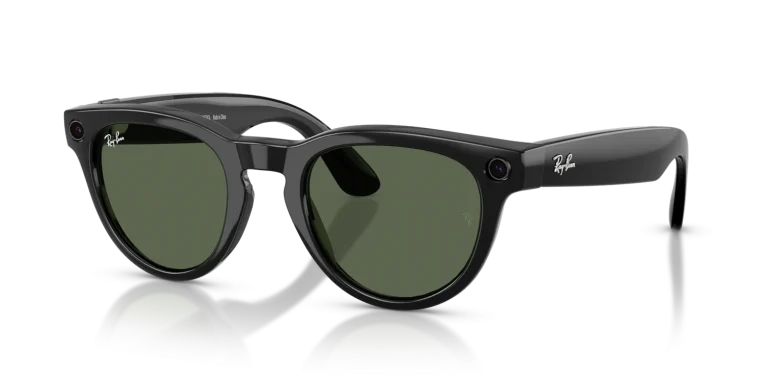 Ray-Ban Meta Headliner Gen 2 Low Bridge Fit Standard Shiny Black / G-15 Green Lenses