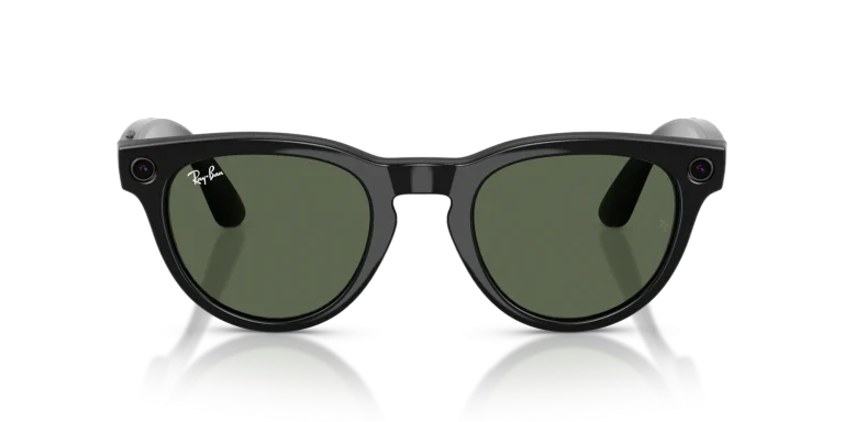 Ray-Ban Meta Headliner Gen 2 Low Bridge Fit Standard Shiny Black / G-15 Green Lenses