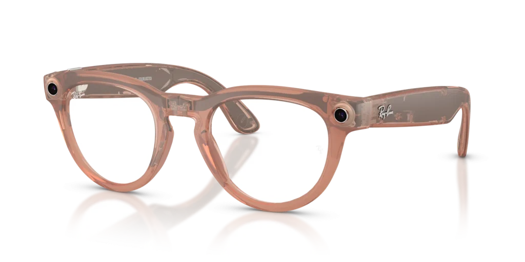 Ray-Ban Meta Headliner Gen 2 Standard Matte Transparent Peach / Clear to Grey Transitions Lenses