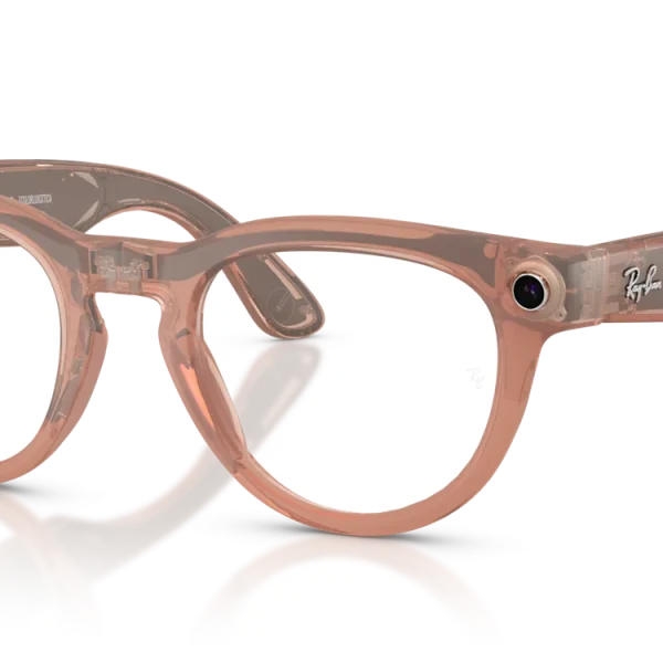 Ray-Ban Meta Headliner Gen 2 Standard Matte Transparent Peach / Clear to Grey Transitions Lenses