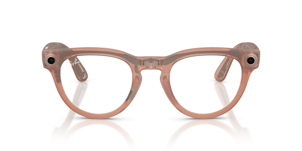 Ray-Ban Meta Headliner Gen 2 Standard Matte Transparent Peach / Clear to Grey Transitions Lenses