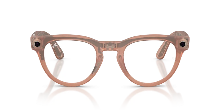 Ray-Ban Meta Headliner Gen 2 Standard Matte Transparent Peach / Clear to Grey Transitions Lenses