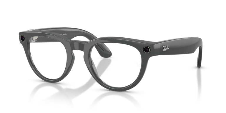 Ray-Ban Meta Headliner Gen 2 Standard Shiny Asteroid Grey / Clear to Emerald Transitions Lenses