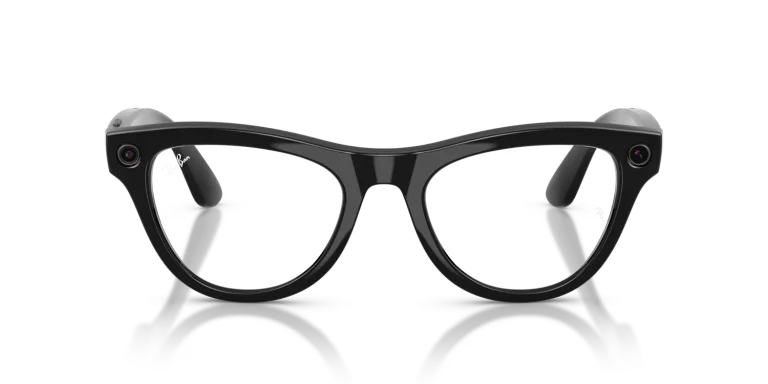 Ray-Ban Meta Skyler Gen 2 Standard Shiny Black / Clear to Amethyst Transitions Lenses