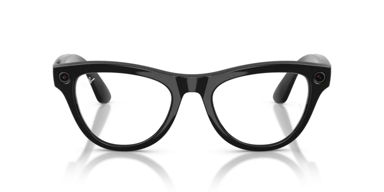Ray-Ban Meta Skyler Gen 2 Standard Shiny Black / Clear to Graphite Green Transitions Lenses